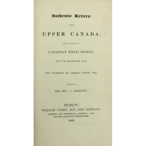 665 - Illustrations by Samuel LoverMagrath (T.W.) Authentic Letters from Upper Canada; with an Account of ... 