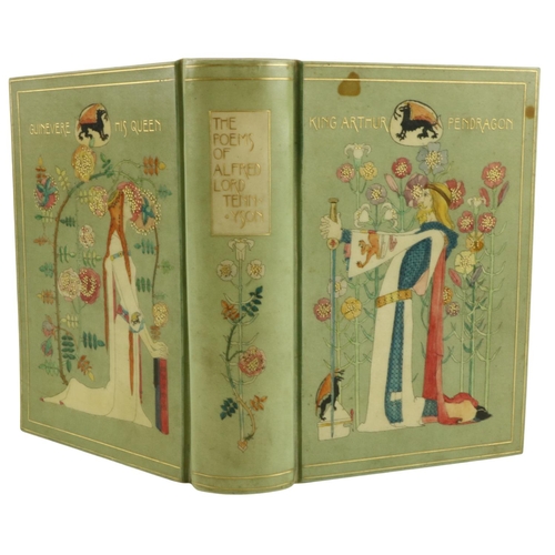 669 - Fine Vellum Binding, by Cedric Cheevers in Pre-Raphaelite StyleBinding: Tennyson - The Works of Lord... 