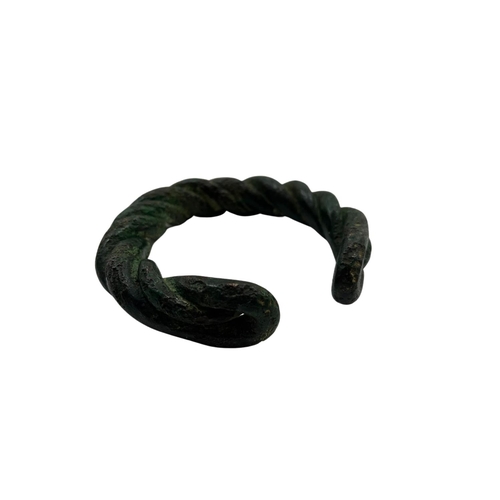 1070 - [Celtic Torc]  An original heavy bronze Torc or Wrist Ornament, Celtic design, double strand of twis... 