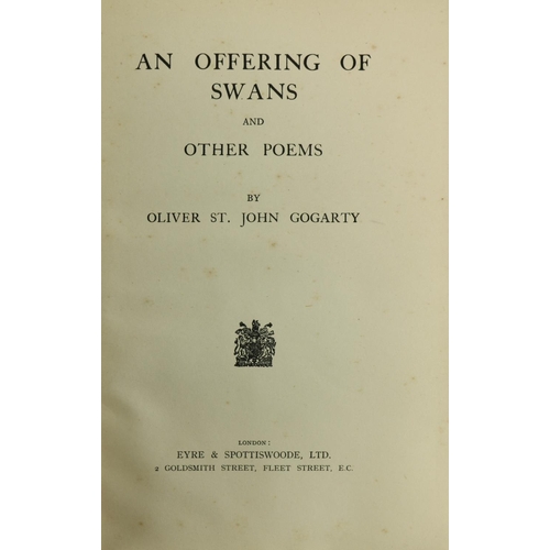 979 - Signed by the AuthorGogarty (O. St. John) An Offering of Swans, 8vo, L. (Eyre & Spottiswoode) [1... 