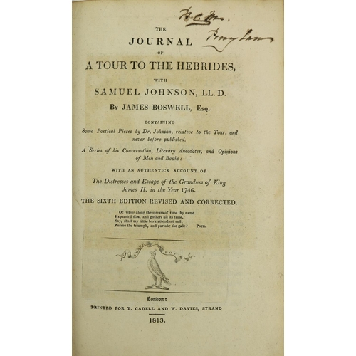 981 - Boswell (James) The Journal of a Tour to  the Hebrides, with Samuel Johnson, L.L.D., 8vo Lond. 1813.... 