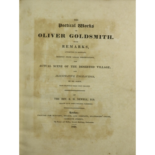 1014 - Newell (Rev. R.H.) The Poetical Works of Oliver Goldsmith, 4to, L. (Suttabay et al) 1820, First Edn.... 