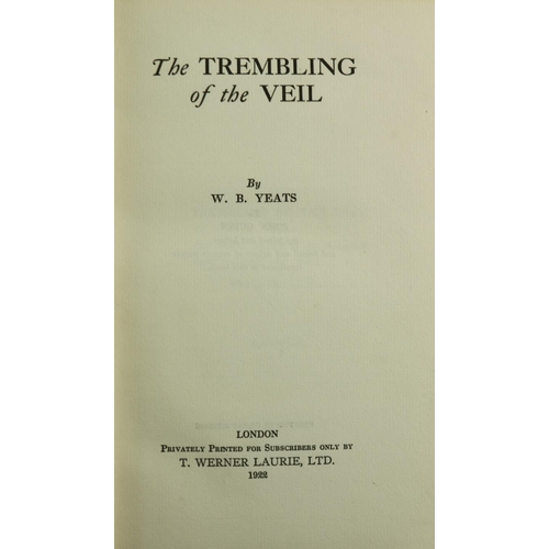 1025 - Signed by William Butler YeatsYeats (W.B.) The Trembling of the Veil, 8vo L. (T. Werner Laurie Ltd.)... 