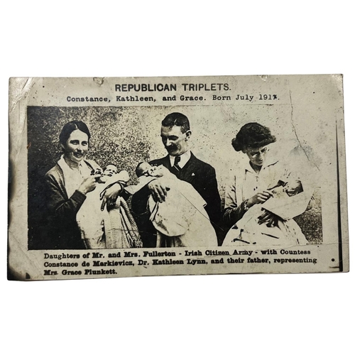 912 - Postcard:  Political, Republican Triplets, Constance, Kathleen and Grace, born July 1917 - daughters... 