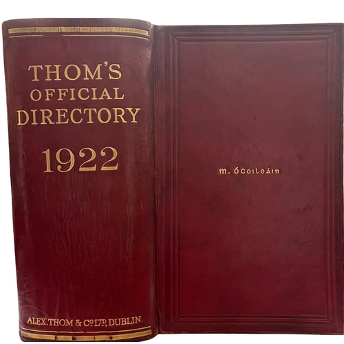 921 - Michael Collins' Personal CopyCollins (Michael) His personal copy of Thom's Official Directory, 1922... 