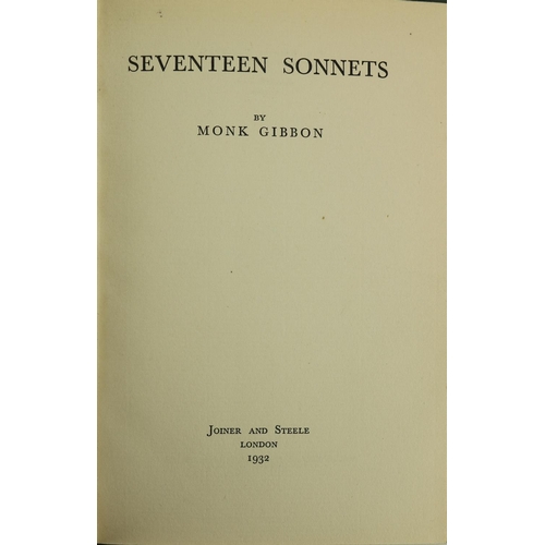 949 - Very Good AssociationGibbon (Monk) Seventeen Sonnets, 8vo, L. (Joiner and Steele) 1932, First Edn., ... 