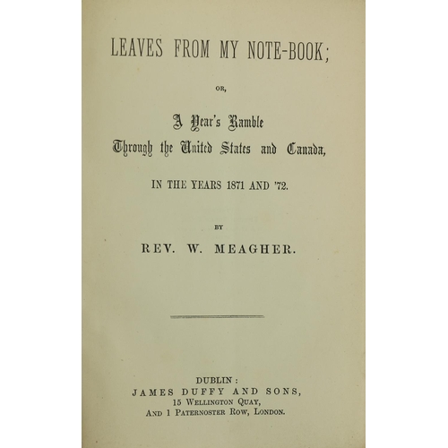 951 - American Tour by Co. Tipperary PriestMeagher (Rev. W.) Templemore, Leaves from My Note-Book; or, A Y... 