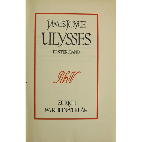 955 - German Edition of Joyce's UlyssesJoyce (James) Ulysses, 2 vols., 8vo, Zurich (In Rhein-Verlag) 1930,... 