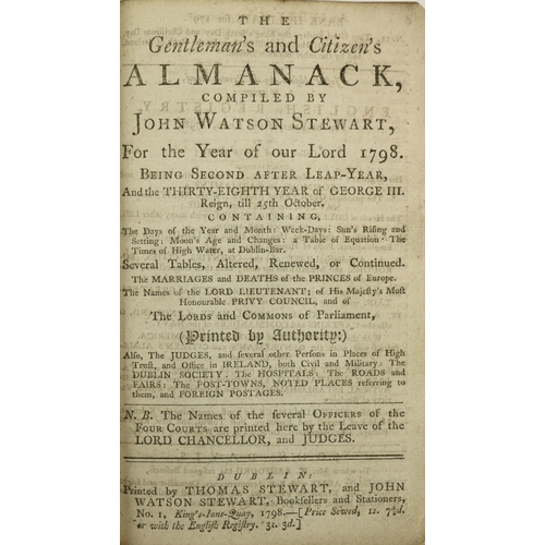 966 - 1798: Stewart (John Watson) The Gentleman's and Citizen's Almanack for the Year of Our Lord 1798, Sm... 