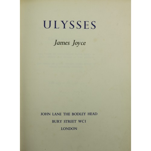 187 - First English Signed Limited Edition of UlyssesJoyce (James) Ulysses, thick 4to, L. (John Lane, The ... 