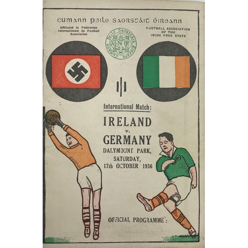 1126 - Programme:  Football, F.A.I., 1936, Official Match Programme International Match, Ireland v. German ... 