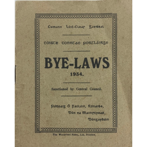 1151 - G.A.A.: Co. Waterford, 1934 - Cumann Luith - Cleas Gaedheal Coilte Conntae Portlairge - Bye Laws 193... 