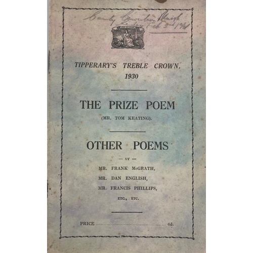 1155 - G.A.A., Co. Tipperary 1930, Tipperary Treble Crown, The Prize Poem (Mr. Tom Keating) other Poems by ... 