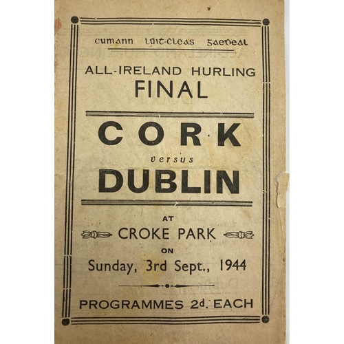 1163 - Cork v. Dublin, All-Ireland 1944Programme - Hurling 1944, All-Ireland Hurling Final, Cork v. Dublin ... 