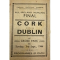 Cork v. Dublin, All-Ireland 1944Programme - Hurling 1944, All-Ireland Hurling Final, Cork v. Dublin ... 