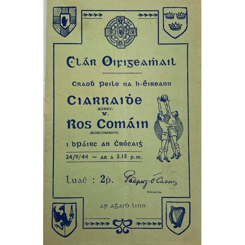 1173 - 1944 All-Ireland Football FinalBack to Back Titles for RoscommonProgramme: G.A.A., 1944, Clar Oifige... 