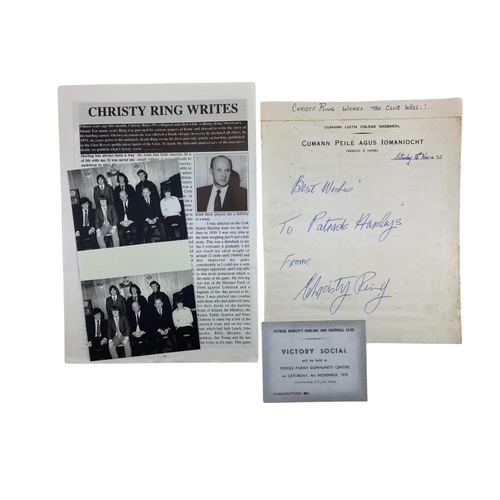 1183 - G.A.A.:  Co. Cork, [Christy Ring], an award presented to the family of Christy Ring for Ireland's Hu... 