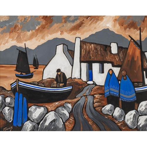 J.P. Rooney, Irish (b. 1950)"Preparing The Boats," West Of Ireland ...