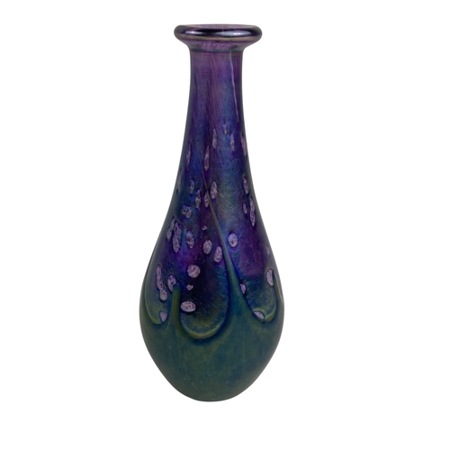 50 - An attractive Art glass Vase, of iridescent design of a green, blue and purple ground, in the manner... 