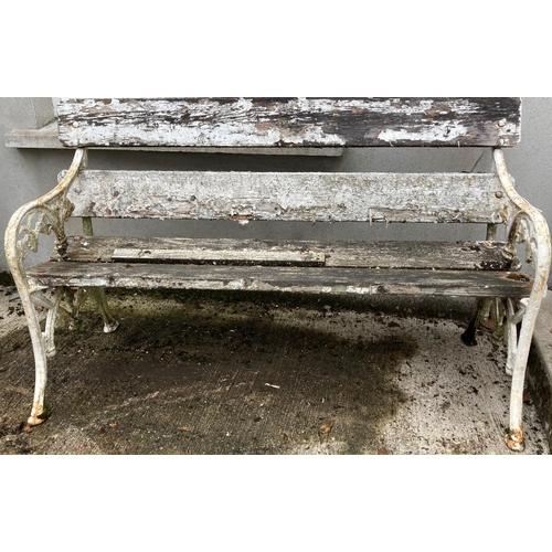 1358 - A cast iron Garden Bench, with boarded back and seat, 135cms (53