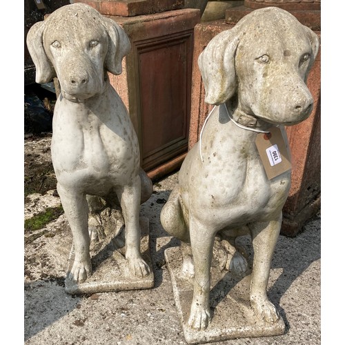 1390 - A pair of attractive composition Statues of seated Dogs, each approx. 71cms (28'')h. (2)... 