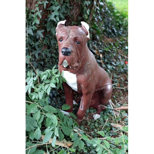 1402 - An unusual and attractive painted composition Model of a Mastiff Hound, seated, approx. 81cms (32'')... 