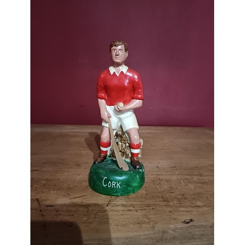 374 - G.A.A.: a hand painted plaster figure of a hurler 