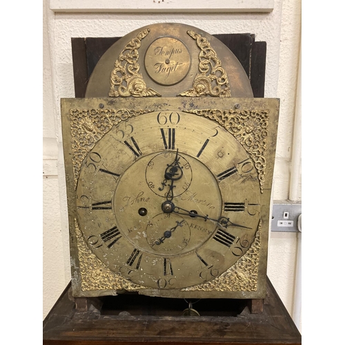 414 - An Irish late Georgian Provincial inlaid mahogany Longcase Clock, by John Martin, Kilkenny, with div... 