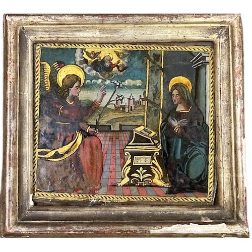 683 - An early reverse Religious Painting on glass, 