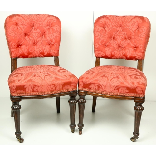 847 - A very good set of 12 early Victorian mahogany Dining Chairs, each with a padded button back above a... 