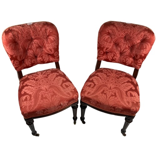 847 - A very good set of 12 early Victorian mahogany Dining Chairs, each with a padded button back above a... 