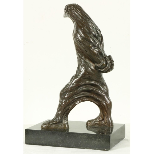 950 - Rimantas Sulskis, Lithuanian (1943-1995)'A Human and a Bird,' bronze, signed  with initials, on rect... 