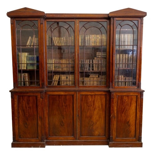 484 - A fine late William IV period Irish mahogany Library Bookcase, attributed to Williams & Gibton, ... 