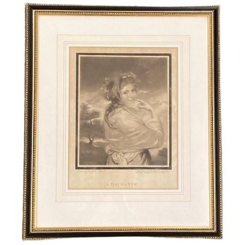 760 - After Sir Joshua ReynoldsA black and white Mezzotint by Smith A Bacchante and two others similar. (3... 