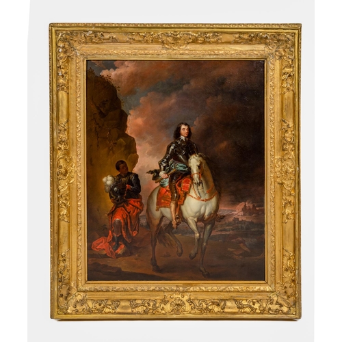 784 - Thomas Wyck (1616-1677)Portrait of Oliver Cromwell on Horseback, with Moorish Attendant  c 1655  O.O... 