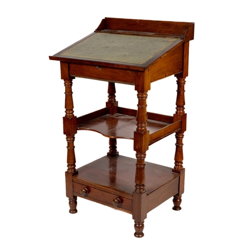 824 - An early Victorian mahogany Porters Desk, with three-quarter gallery above a slope front writing sur... 