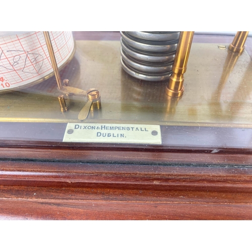 1039 - An Irish Edwardian mahogany cased Barograph, by 