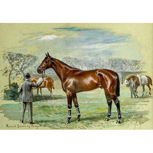 529 - John Beer, British (1860-1930)'The Two Mile Steeplechase Plate, Kempton Park, March 1910,' watercolo... 