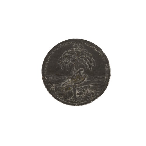 195 - Token:  A rare 18th Century Commemorative Pewter circular Token, the obverse with side profile of 