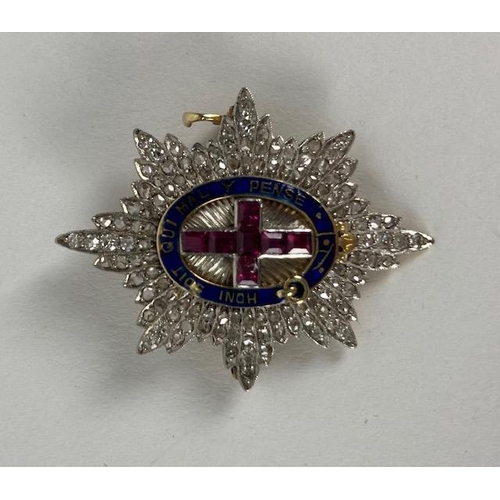 319 - An important Order of the Garter Brooch, with 'Honi Soit Qui Mal Y Pense,' set in platinum and gold,... 