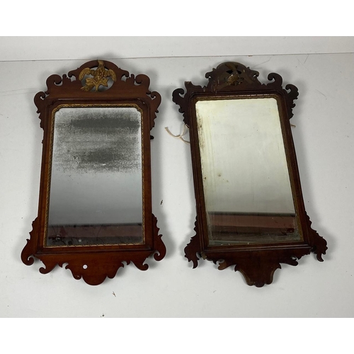 501 - A Georgian period mahogany framed Pier Mirror, of shaped upright rectangular form, with gilt slip an... 