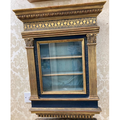 511 - A Renaissance style gilt decorated Frame, with egg n' dart moulded cornice, reeded columns, converte... 