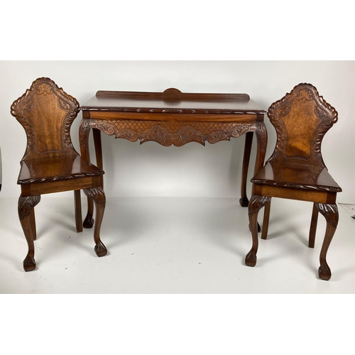 541 - A Georgian style carved mahogany Side Table, by Callaghan & Connolly of Kilkenny, the plain top ... 