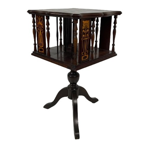 1055 - A marquetry Revolving Bookstand, early 20th Century. (1)