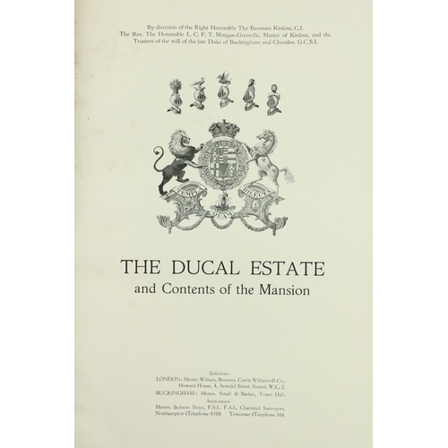 353 - Stowe, near Buckingham The Ducal Estate and Contents of the MansionCatalogue: Jackson Stops -&n... 