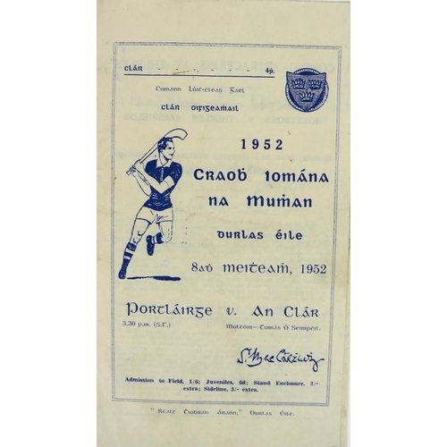 1042 - G.A.A.: Munster [Hurling 1952] Craobh Iomana na Mumhan - Thurles 8th May 1952, Waterford v. Clare, 8... 