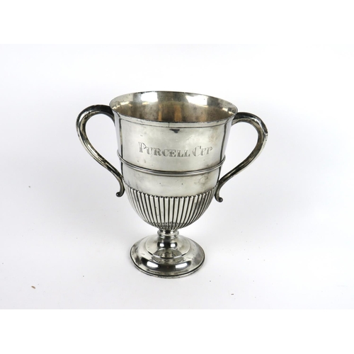 1055 - Trophy: [Racing Interest] A silver two handled Sporting Trophy, inscribed 'Purcell Cup', hallmarked ... 