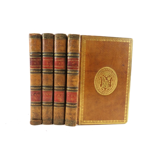 150 - Fine T.C.D. Prize Bindings: Wakefield (Gilbert)ed. T. Lucretii Cari De Rerum Natura, Libri Sex. 4 vo... 