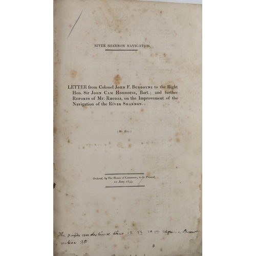 217 - The River ShannonMaps & Plans:  River Shannon Navigation. Letter from Colonel John F. Burgoyne t... 