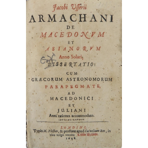 232 - Ussher (James) De Macedonum et Asianorum Anno Solari, Dissertatio: Cum Graecorum Astronomorum P... 